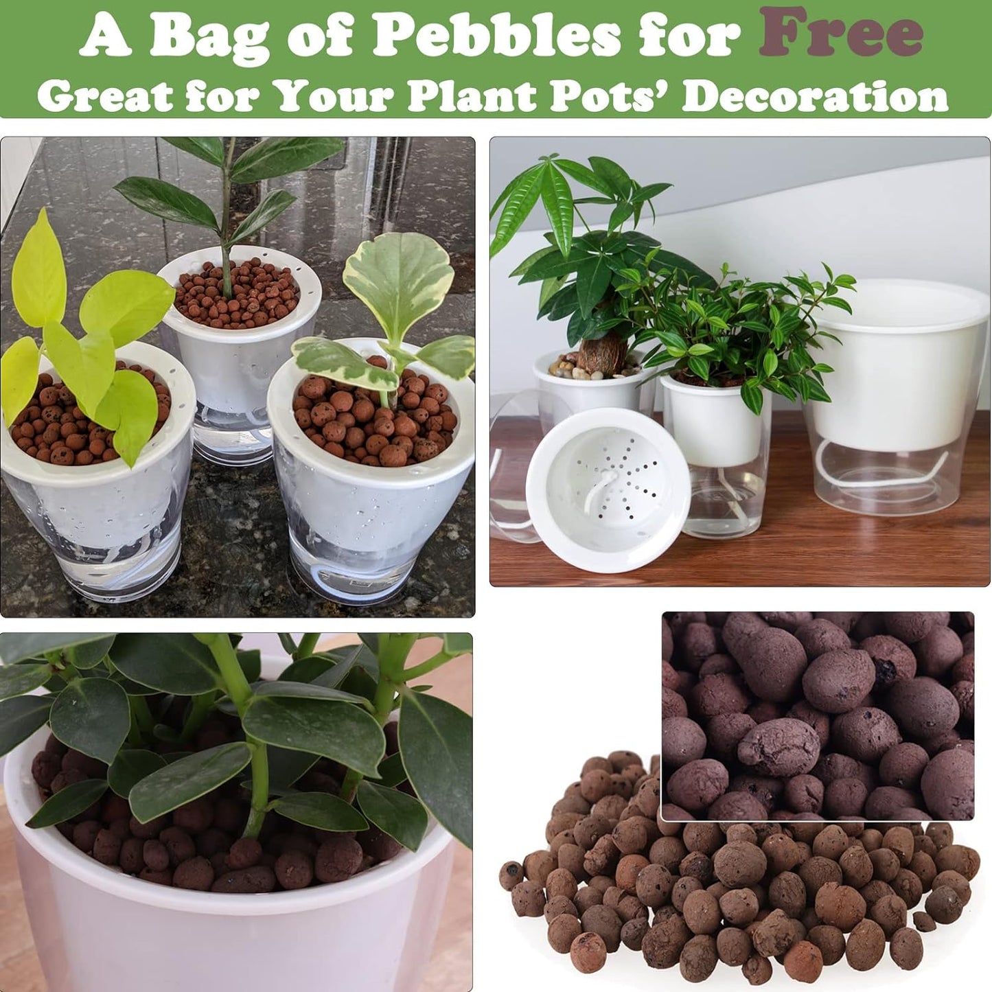 3 Packs 7" Large Self-Watering Planters for Indoor/Outdoor Plants