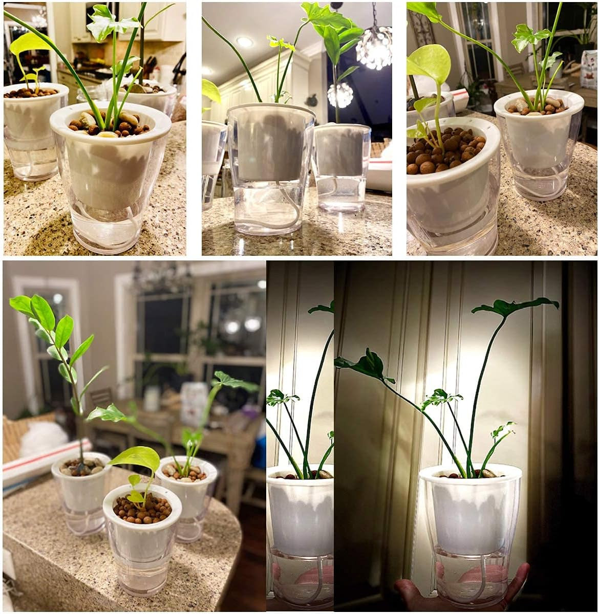 3 Packs 7" Large Self-Watering Planters for Indoor/Outdoor Plants