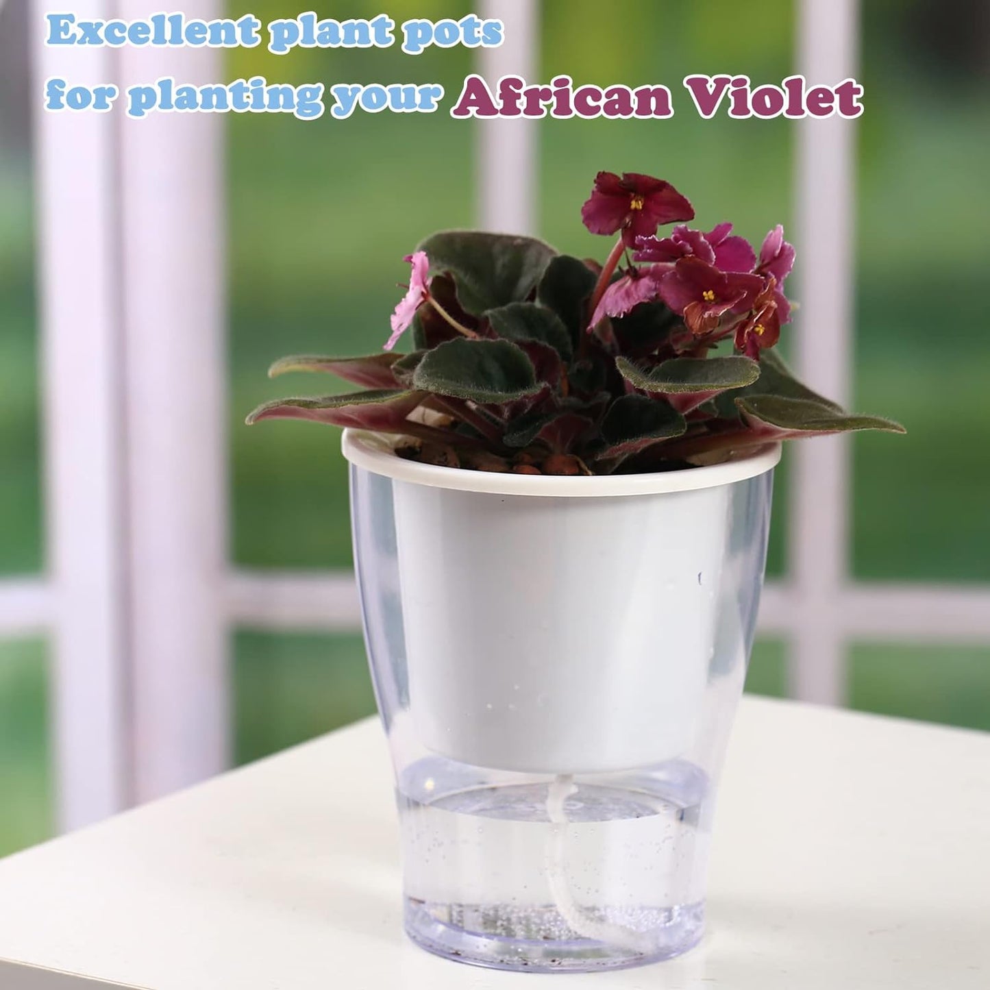 3 Packs 7" Large Self-Watering Planters for Indoor/Outdoor Plants