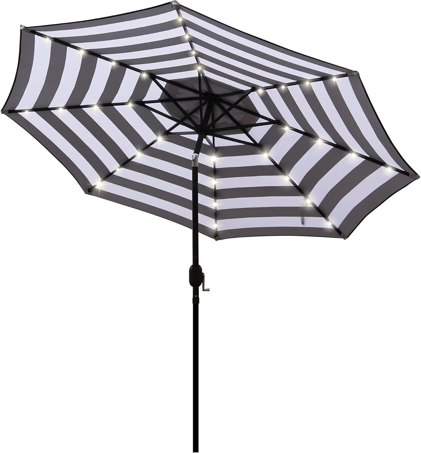 9 Ft, 32 Solar Powered LED Lights, Table Market Umbrella, Outdoor Umbrella for Garden, Deck, Backyard & Pool