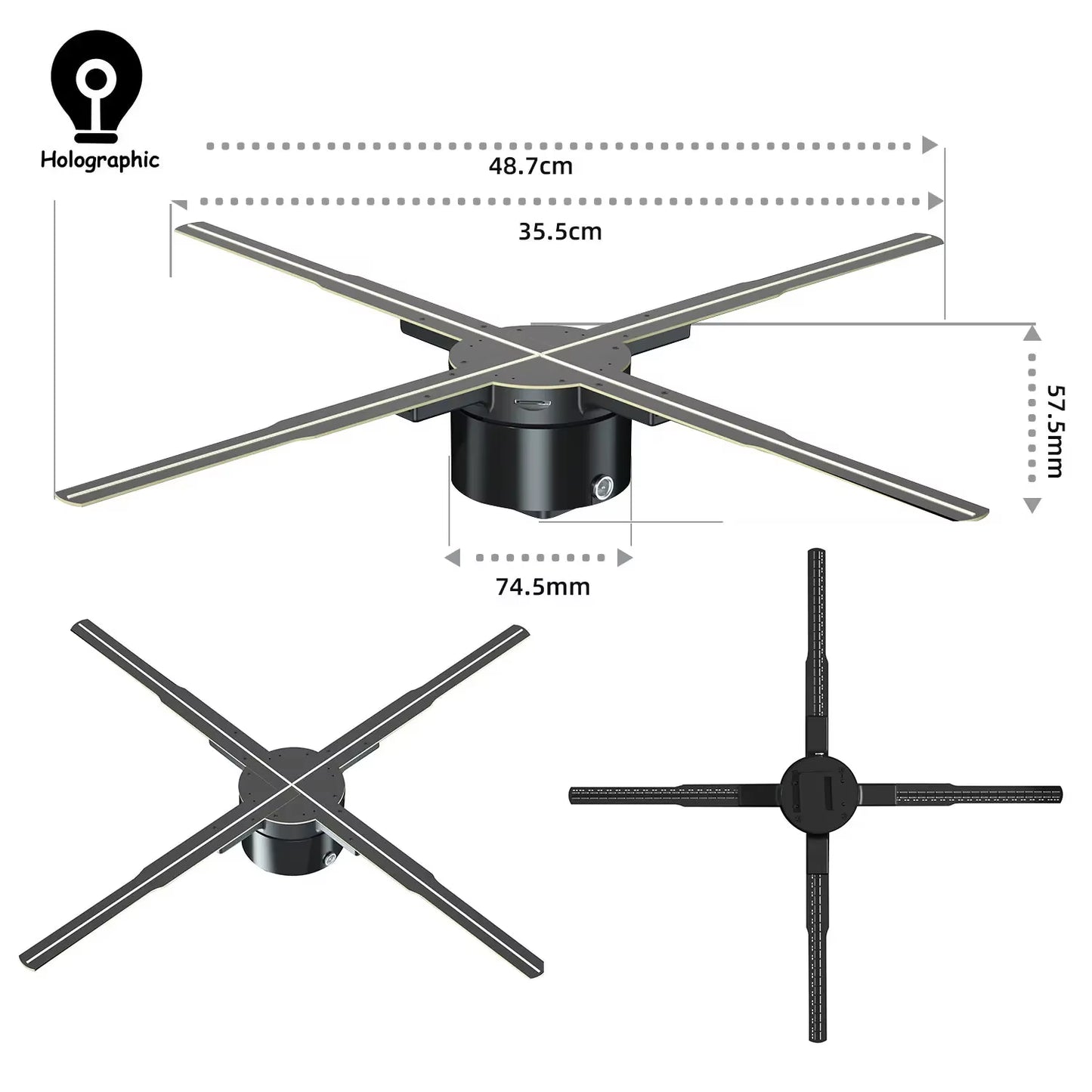 Newest P42-P50 3D Fan Hologram Projector - WiFi LED 3D Display Advertising Logo Light