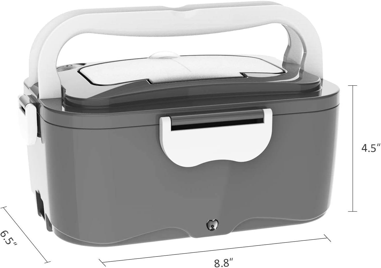 Electric Lunch Box, Portable Food Warmer for Home/Office/Work Use Portable Food Warmer Heater with Removable 304 Stainless Steel Container and Free Spoon & Fork (Grey)