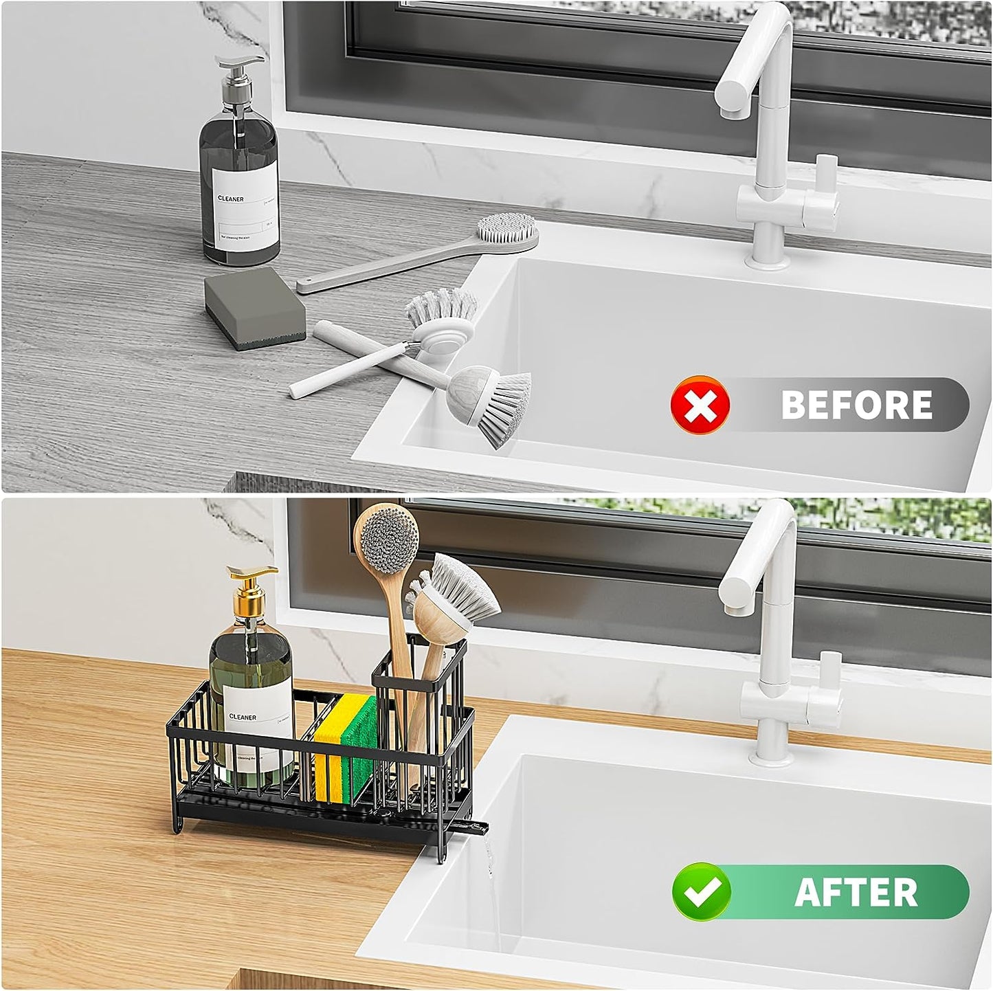 Kitchen Sink Organizer, Rustproof, 304 Stainless Steel