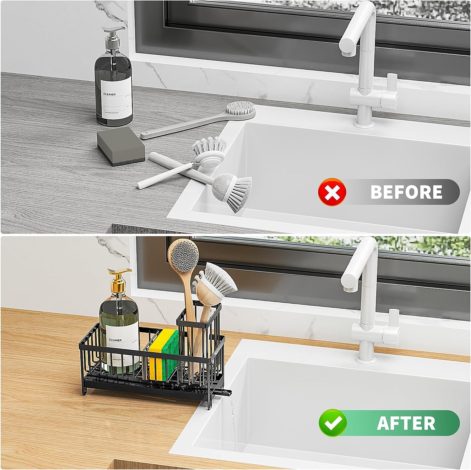 Kitchen Sink Organizer, Rustproof, 304 Stainless Steel