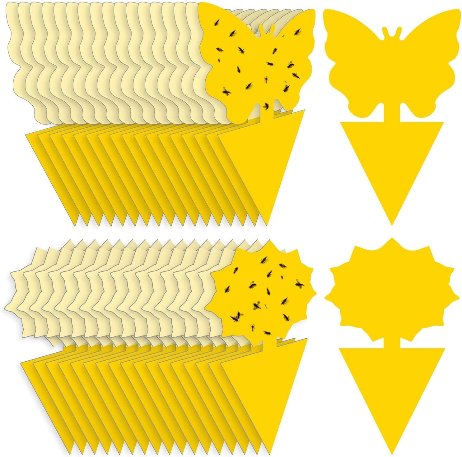 Sicky Bug Traps (For Flys, Gnats, Etc.) 36 Pack No Harm and Odorless for Indoor Outdoor Use
