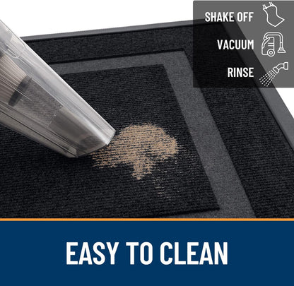 Front Door Mat Indoor/Outdoor Entrance, Waterproof All-Season, All-Weather Doormat, Sturdy Natural Rubber, Fade Resistant, Low Profile, Easy Clean, 29.5"X17"