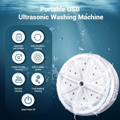 Mini Portable Washing Machine with Ultrasonic Cleaning