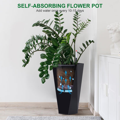 23" Tall Planters Set of 2, Planter Pots, High Front Porch Planter Pots with Drainage Holes