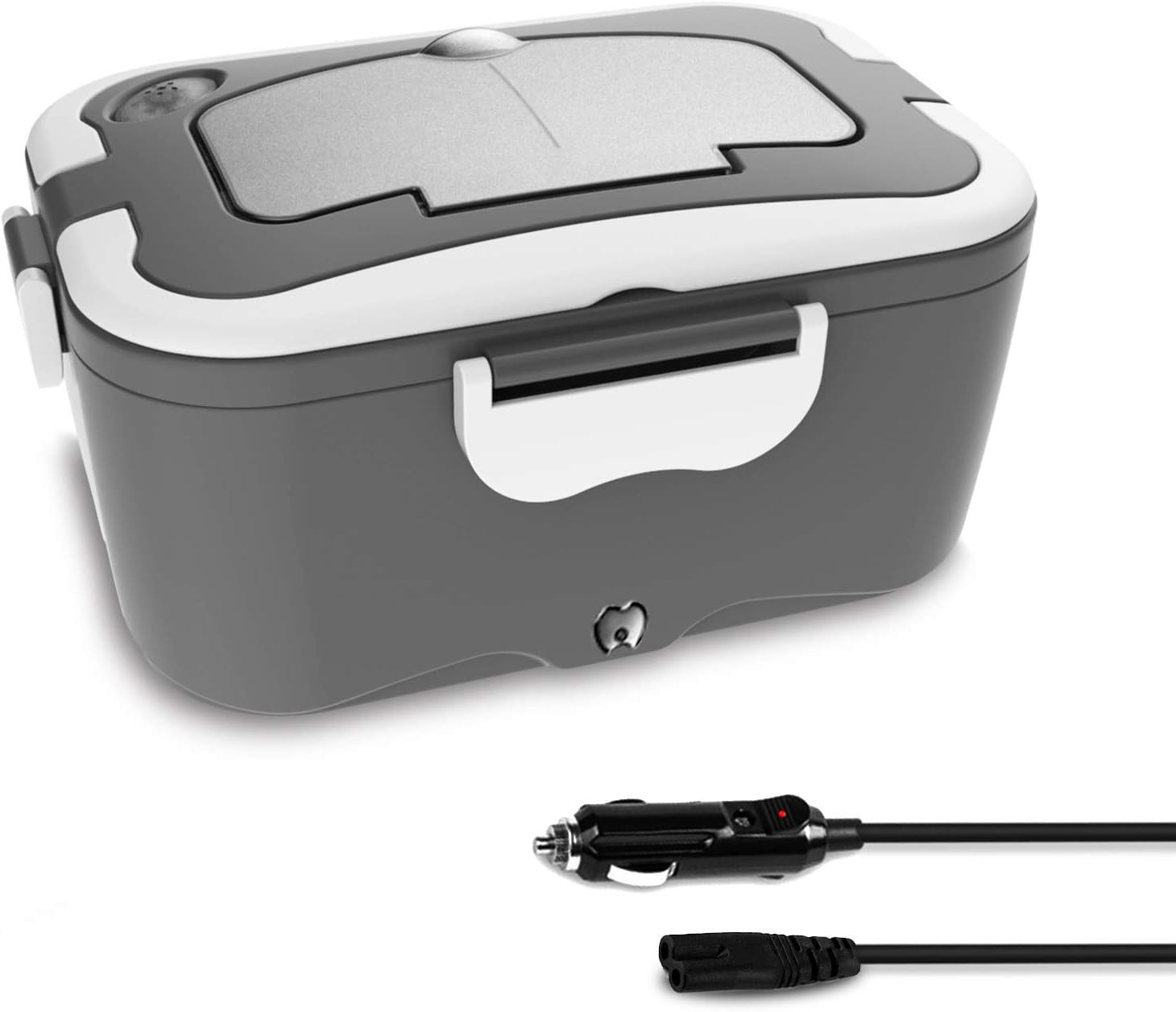 Electric Lunch Box, Portable Food Warmer for Home/Office/Work Use Portable Food Warmer Heater with Removable 304 Stainless Steel Container and Free Spoon & Fork (Grey)