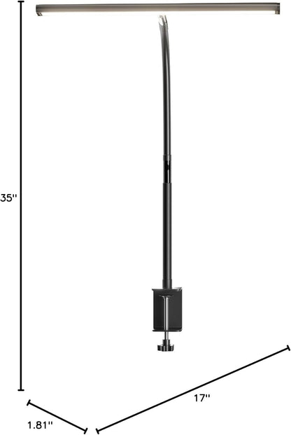 LED Desk Lamp , Eye-Caring with Stepless Dimming Adjustable Flexible Gooseneck, 10W USB Adapter with Clamp for Reading/Studying