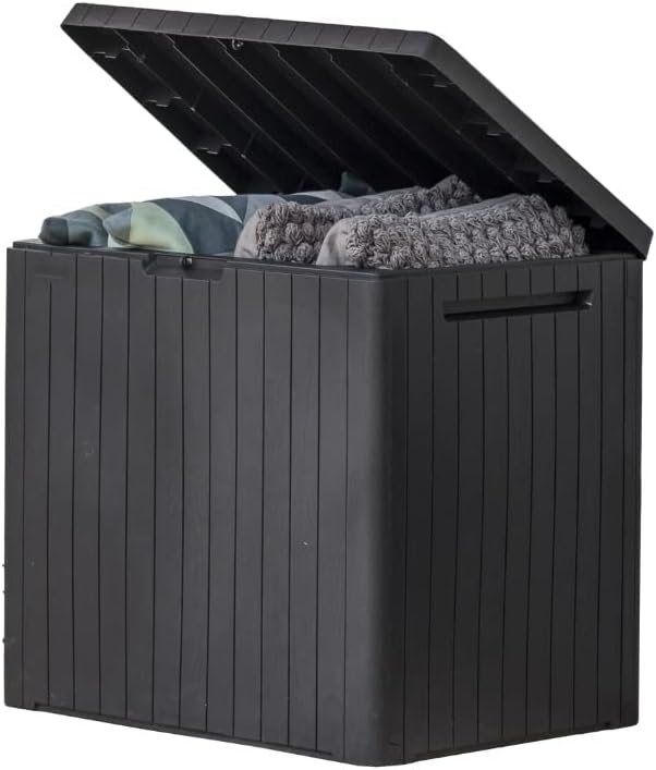30 Gallon, Waterproof,  Resin Outdoor Storage Box and Patio Furniture Side Table