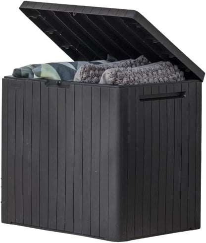 30 Gallon, Waterproof,  Resin Outdoor Storage Box and Patio Furniture Side Table