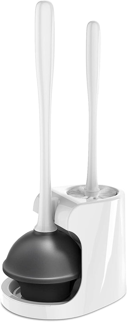 Toilet Plunger and Bowl Brush Combo for Bathroom Cleaning, Black