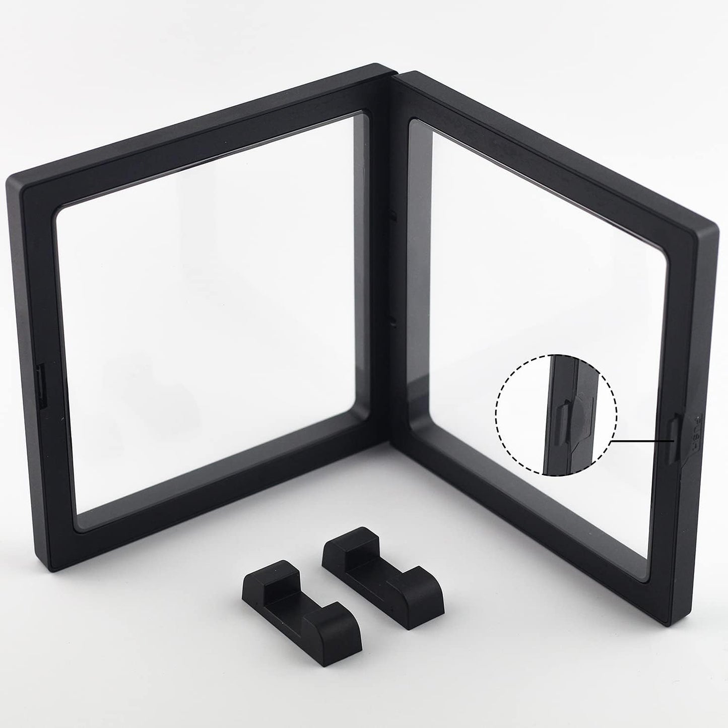 4 Pack 3D Coin Display Frame - 5.5X5.5X0.8' Floating Frame Set for AA Medallions, Jewelry, Fossil