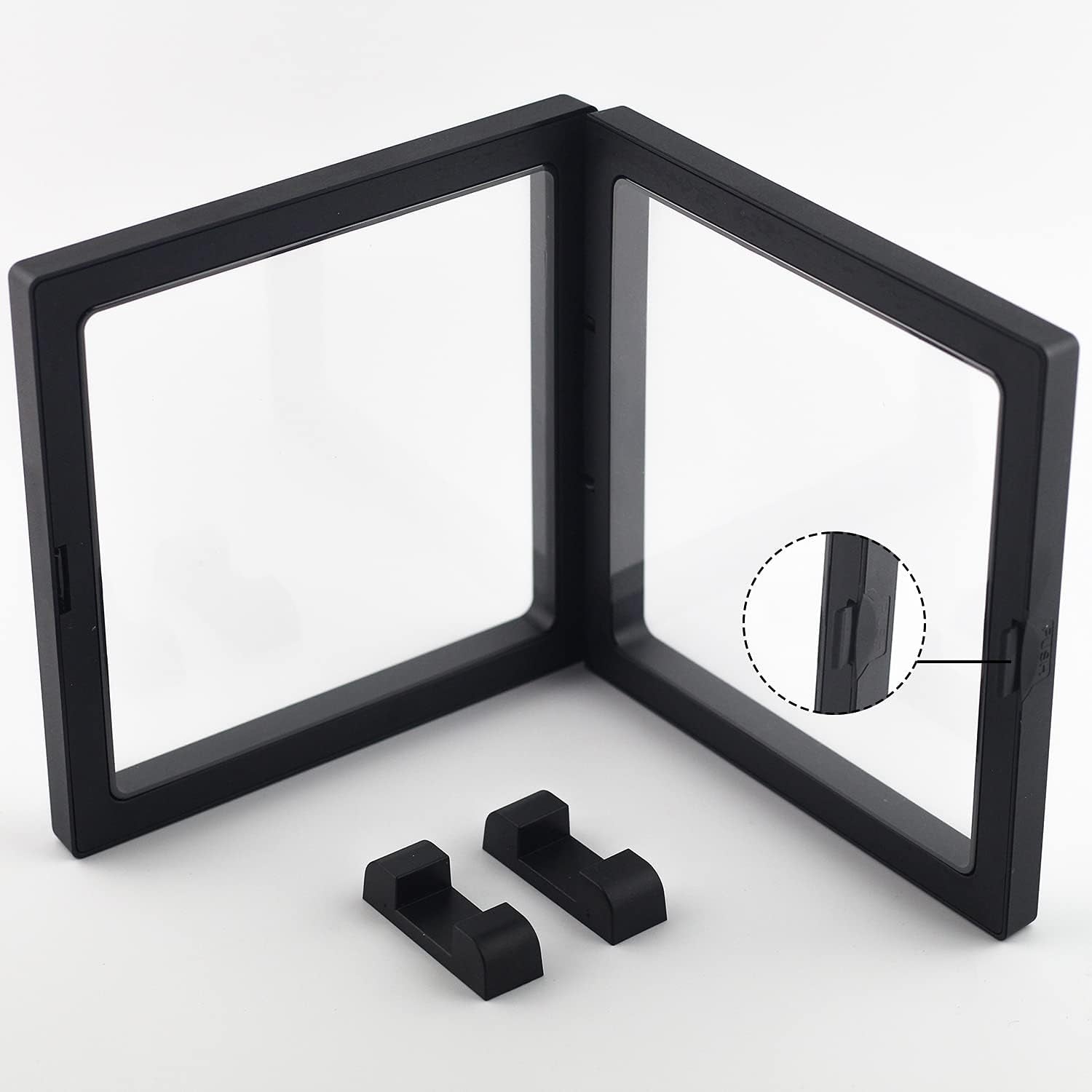4 Pack 3D Coin Display Frame - 5.5X5.5X0.8' Floating Frame Set for AA Medallions, Jewelry, Fossil