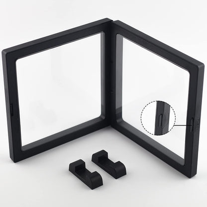 4 Pack 3D Coin Display Frame - 5.5X5.5X0.8' Floating Frame Set for AA Medallions, Jewelry, Fossil