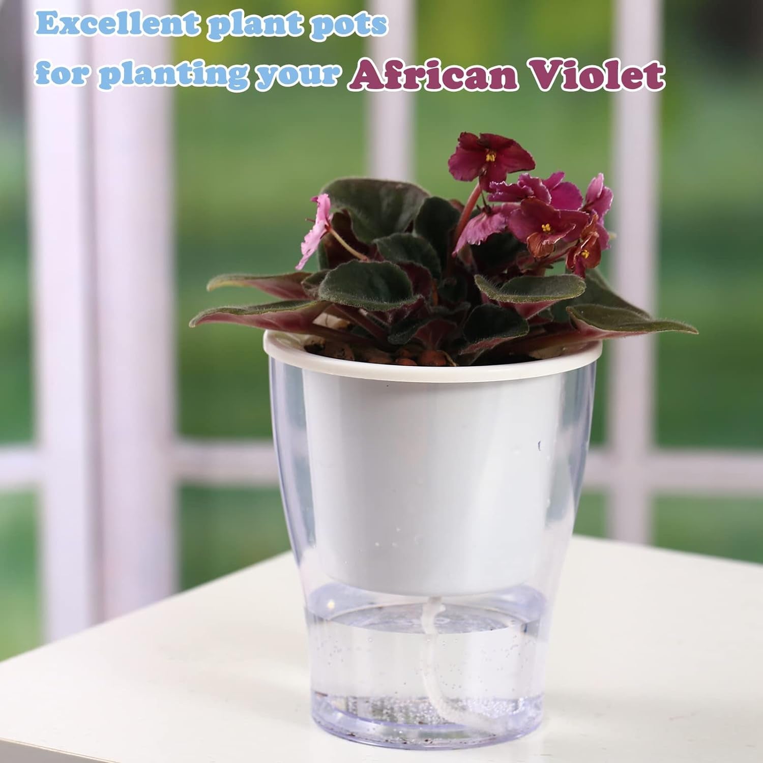 3 Packs 7" Large Self-Watering Planters for Indoor/Outdoor Plants