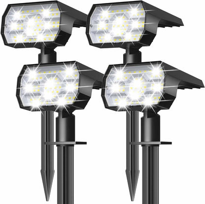 Outdoor Solar Lights, Waterproof IP68, 56 LED, 3 Lighting Modes Solar Powered Garden Yard Spot Lights - 4 Pack (Cool White)