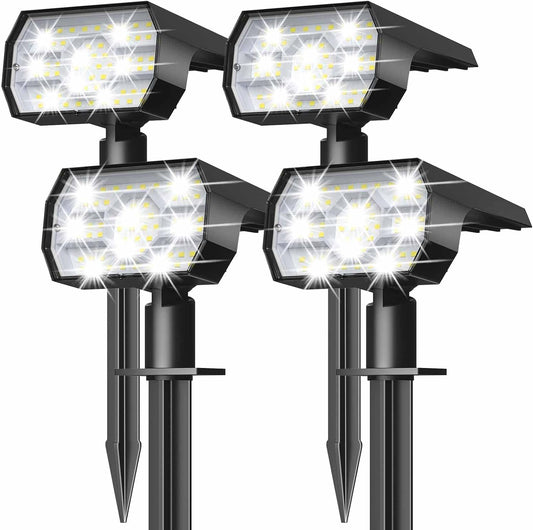 Outdoor Solar Lights, Waterproof IP68, 56 LED, 3 Lighting Modes Solar Powered Garden Yard Spot Lights - 4 Pack (Cool White)