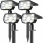 Outdoor Solar Lights, Waterproof IP68, 56 LED, 3 Lighting Modes Solar Powered Garden Yard Spot Lights - 4 Pack (Cool White)
