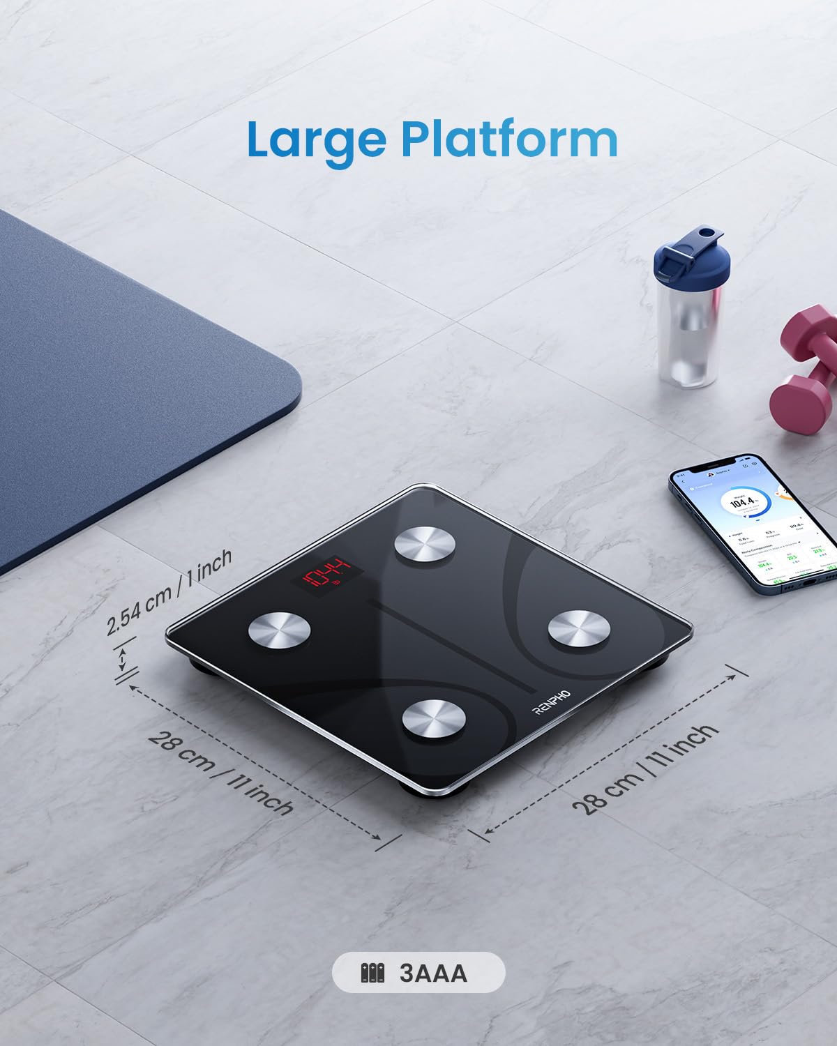 Smart Scale for Body Weight, FSA HSA Eligible, Digital Bathroom Scale BMI Weighing Bluetooth Body Fat Scale, Body Composition Monitor Health Analyzer with Smartphone App, 400 Lbs 