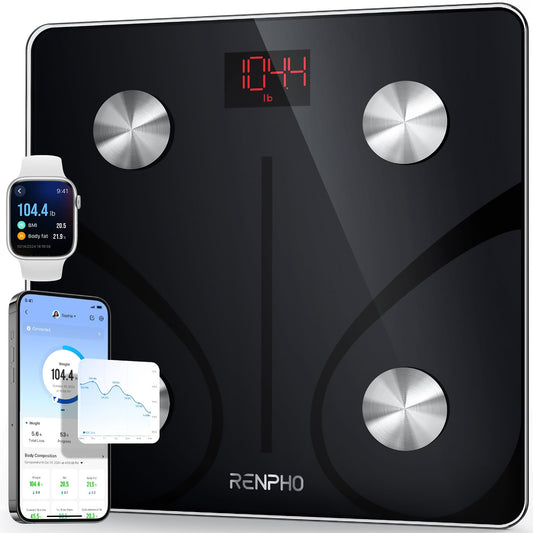 Smart Scale for Body Weight, FSA HSA Eligible, Digital Bathroom Scale BMI Weighing Bluetooth Body Fat Scale, Body Composition Monitor Health Analyzer with Smartphone App, 400 Lbs 