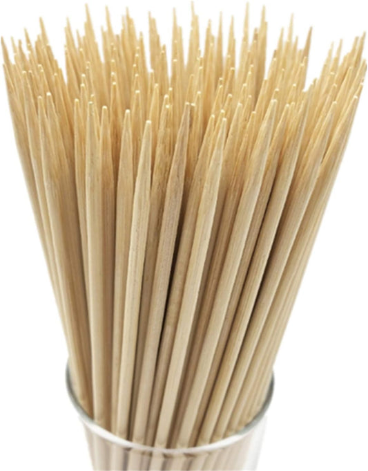 10" Natural Bamboo Skewers for BBQ, Kabob, Food Fountain & Smores . Φ=4Mm (100 PCS)