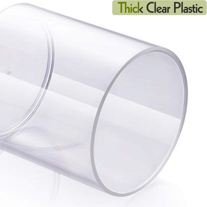 4 Pack Acrylic Qtip Holder Dispenser for Cotton Swabs, Balls, Pads, Floss Picks- Small Clear Plastic Canister Apothecary Jar Set, Vanity Makeup Storage Organizer