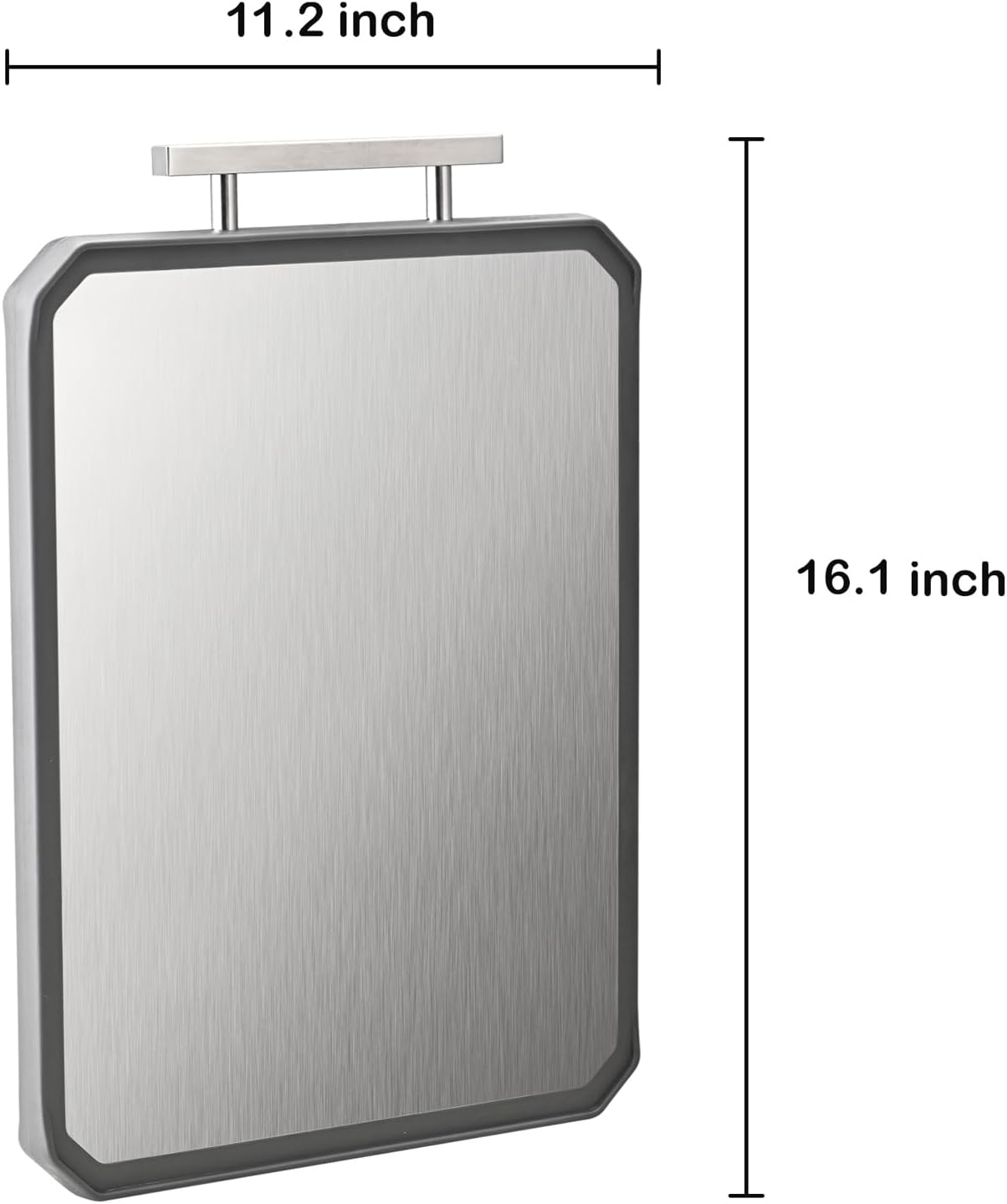 Stainless Steel Cutting Board, Double Sided Stainless Steel/Wheat Straw, Dishwasher Safe, Non Toxic Chopping Board