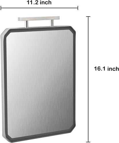 Stainless Steel Cutting Board, Double Sided Stainless Steel/Wheat Straw, Dishwasher Safe, Non Toxic Chopping Board