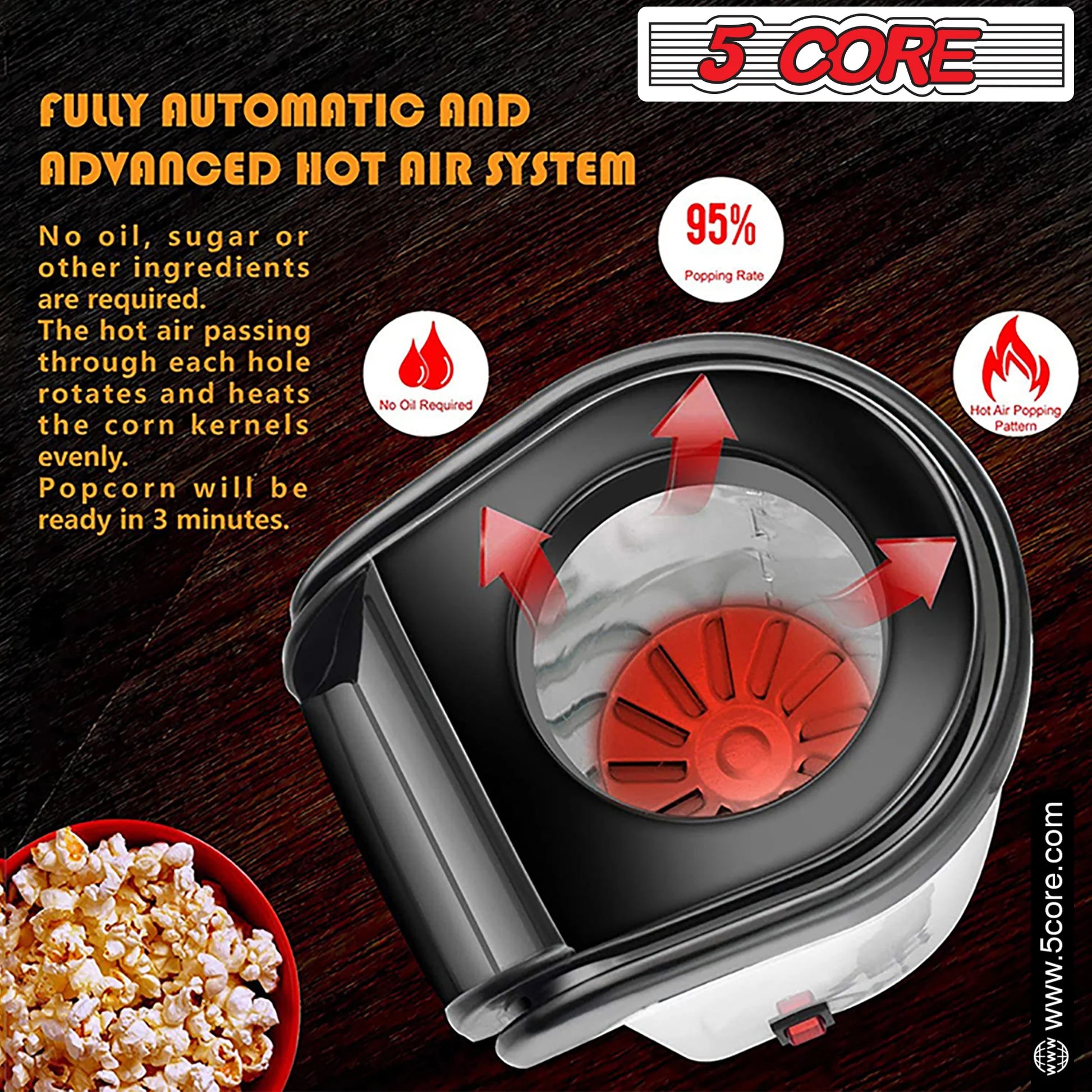 5 Core Popcorn Machine