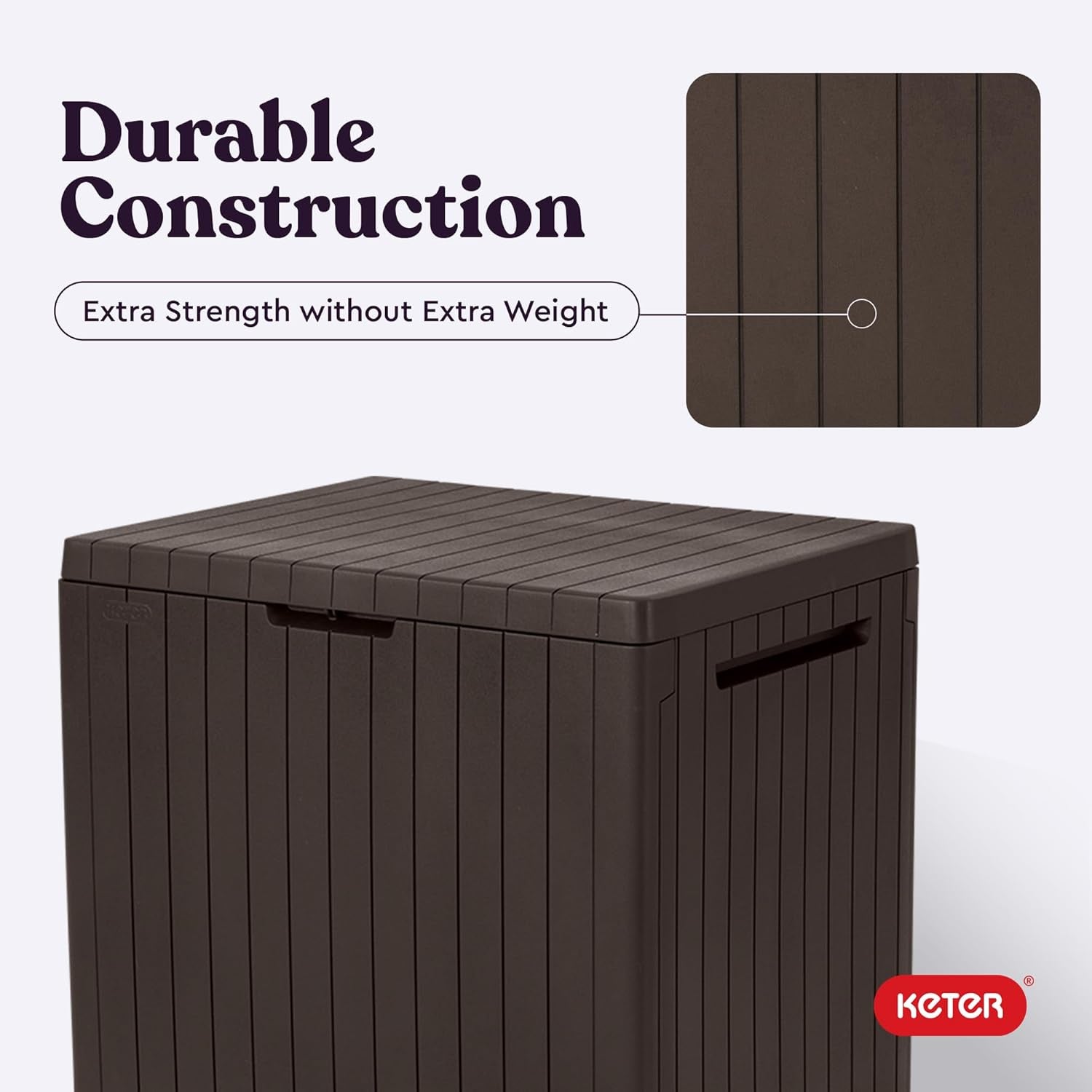 30 Gallon, Waterproof,  Resin Outdoor Storage Box and Patio Furniture Side Table