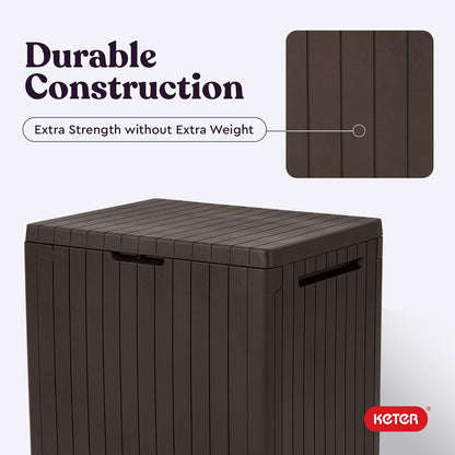 30 Gallon, Waterproof,  Resin Outdoor Storage Box and Patio Furniture Side Table