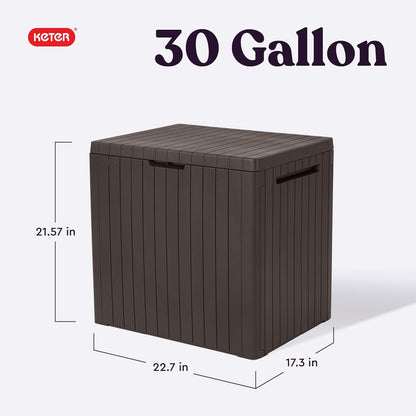 30 Gallon, Waterproof,  Resin Outdoor Storage Box and Patio Furniture Side Table