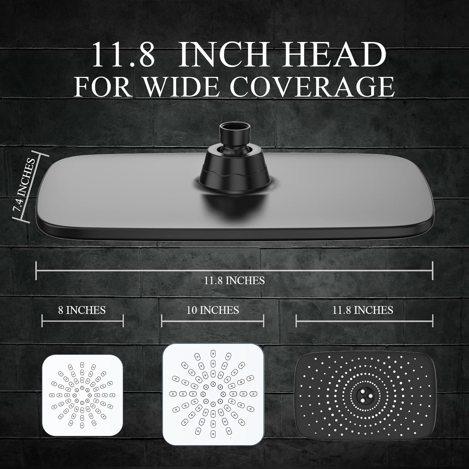 High Pressure Rain Shower Head Combo with Extension Arm- Wide Showerhead with 6 Handheld Water Spray - Adjustable Dual Shower with Anti-Clog Nozzles 
