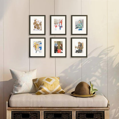 Wall-Hanging Picture Frame, Display Pictures 5X7 with Mat or 8X10 without Mat