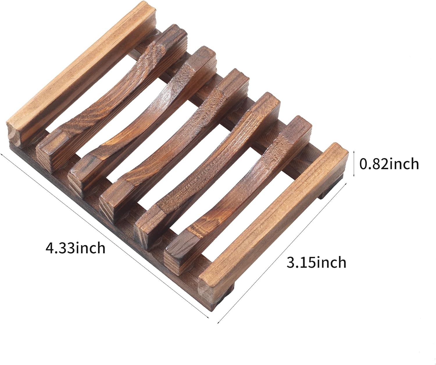 Wooden Soap Dish for Shower, Set of 2, Self Draining Bar Soap Holder