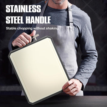 Stainless Steel Cutting Board, Double Sided Stainless Steel/Wheat Straw, Dishwasher Safe, Non Toxic Chopping Board
