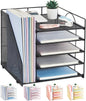 Desk Organizers and Accessories, 5-Tier Paper Letter Tray with File Holder