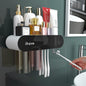 UV Toothbrush Sanitizer and Holder Smart Home Bathroom Accessory, 3 Cups Electric Toothbrush Holder Wall Mounted with Toothpaste Dispenser 