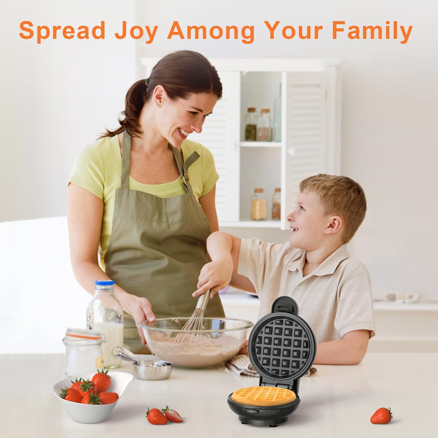 4 Inch, Mini Waffle Maker, Recipe Guide Included