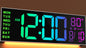 16" Large Digital Wall Clock with Remote Control, Dual Alarm with Big LED Screen Dispaly, 8 RGB Colors, Auto DST, Temperature, Mounted