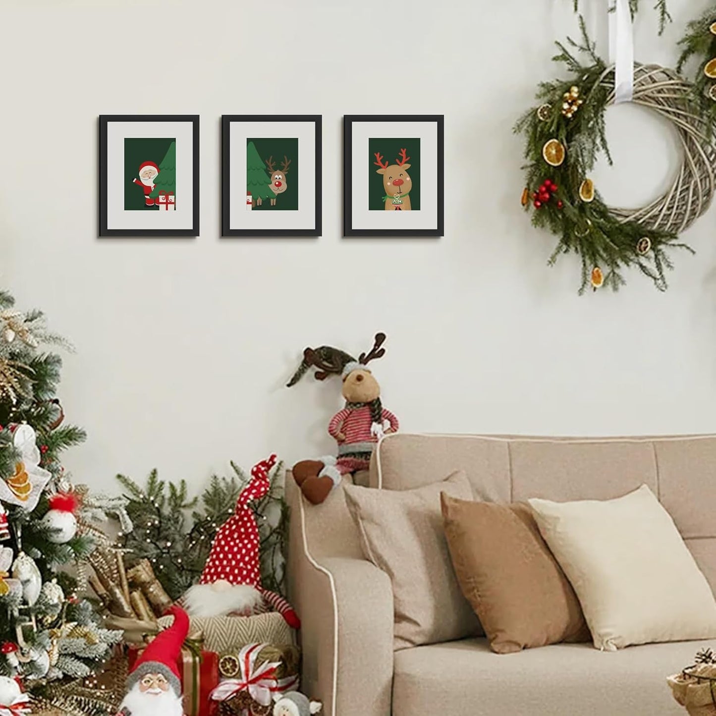 Wall-Hanging Picture Frame, Display Pictures 5X7 with Mat or 8X10 without Mat