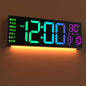 16" Large Digital Wall Clock with Remote Control, Dual Alarm with Big LED Screen Dispaly, 8 RGB Colors, Auto DST, Temperature, Mounted
