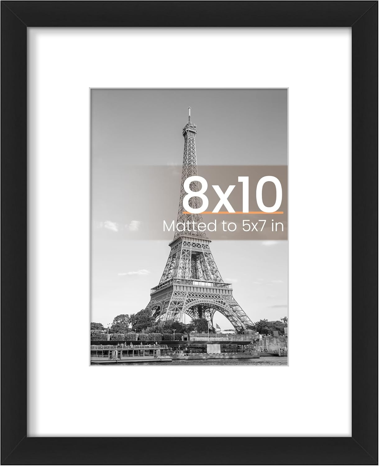 Wall-Hanging Picture Frame, Display Pictures 5X7 with Mat or 8X10 without Mat