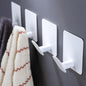 Adhesive Hooks - 4 Pack Hooks for Towels/Coats, Wall Hooks Stick on any Surface (Matte Black, Stainless Steel)