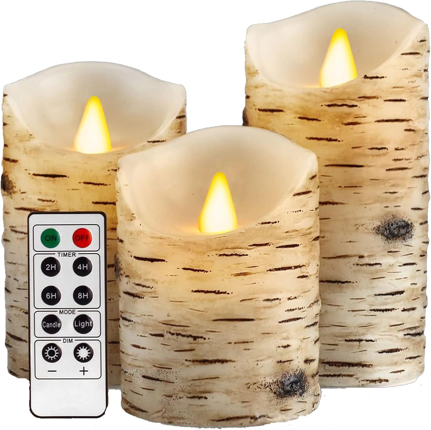 9 Pc Flickering Flameless Candles with Remote Timer, Battery Operated LED Pillar Candles with 3D Flame