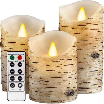9 Pc Flickering Flameless Candles with Remote Timer, Battery Operated LED Pillar Candles with 3D Flame