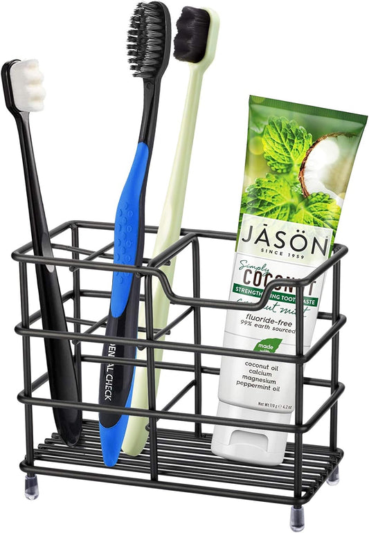 Stainless Steel Bathroom Toothbrush & Toothpaste Holder Bathroom Organizer