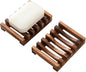 Wooden Soap Dish for Shower, Set of 2, Self Draining Bar Soap Holder